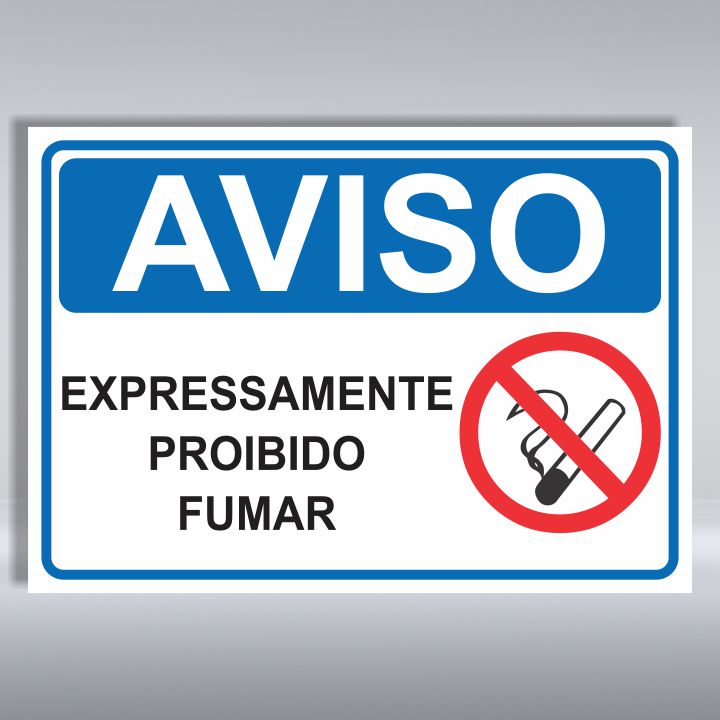 PLACA DE AVISO | EXPRESSAMENTE PROIBIDO FUMAR